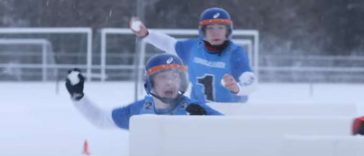 English video lesson: Snowball Fight. Listening comprehension, vocabulary, grammar: active and passive sentences