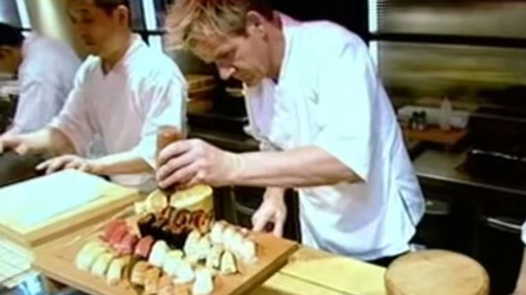 English video lesson: Gordon Ramsay makes sushi. Listening comprehension, vocabulary, grammar: past participle - make vs made