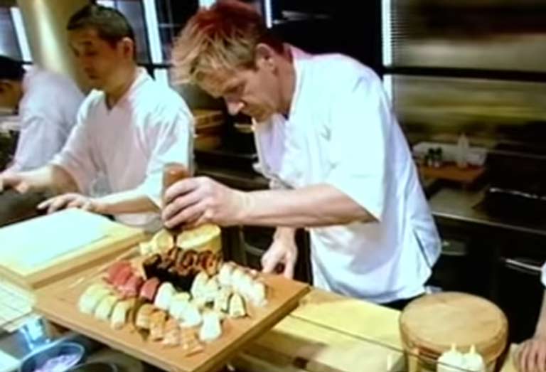 Gordon Ramsay Struggles to Make Sushi Real English Club